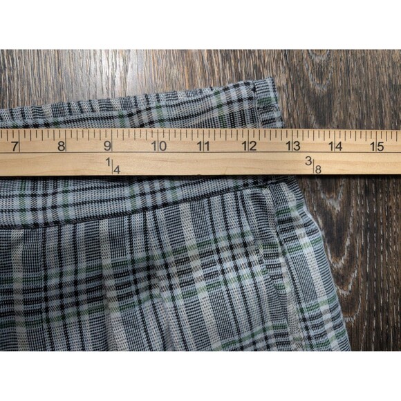 Urban Outfitters Pants Womens Small Gray Green Plaid High Waist Tapered Pull‎ On - Picture 4 of 8